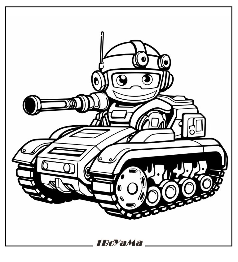 Tank Boyama Sayfaları. Basit ve Ayrıntılı 24 Askeri Boyama Sayfası