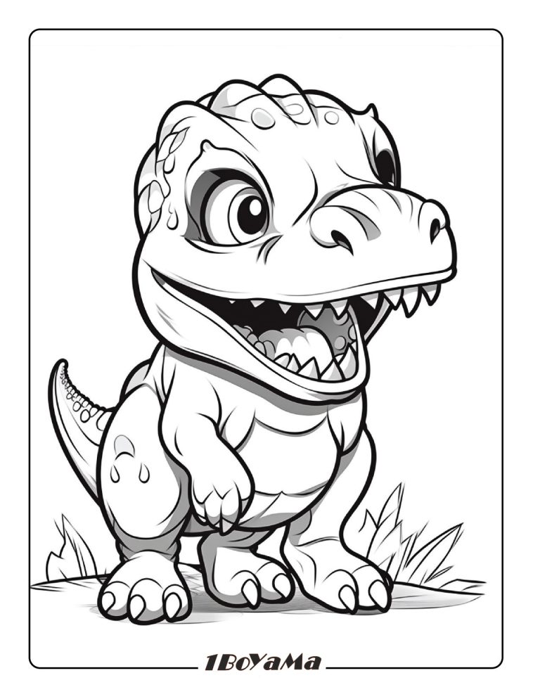 Dino Boyama Sayfası. 17 Yepyeni Dinozor Çizimi Basit – Yazdır