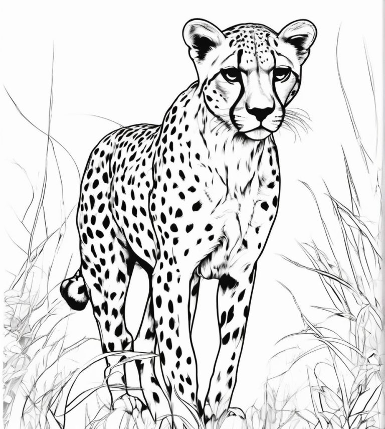 Çita Boyama Sayfası. 20 Adet En Hızlı Hayvan Çizimi – Yazdır