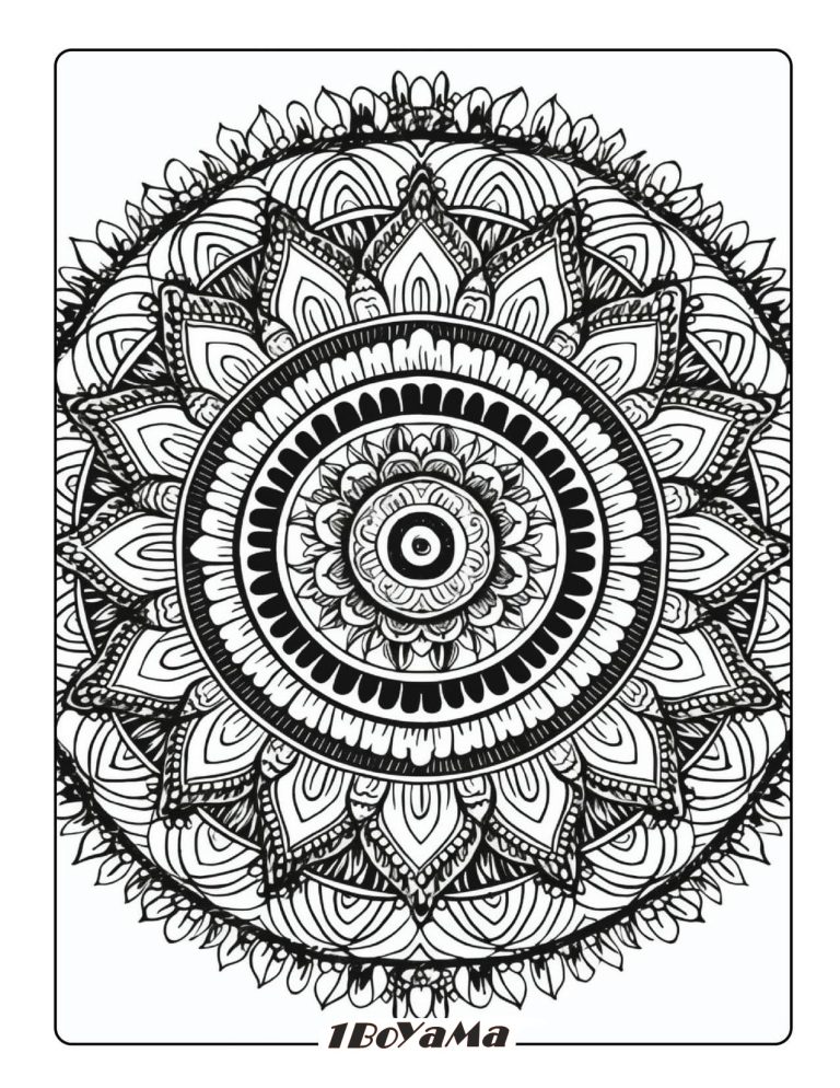 Mandala Boyama Sayfası. 70 Benzersiz Mandala Deseni Motifi